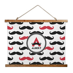 Mustache Print Wall Hanging Tapestry - Wide (Personalized)