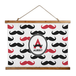 Mustache Print Wall Hanging Tapestry - Wide (Personalized)