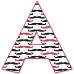 Mustache Print Letter Decal - Small (Personalized)