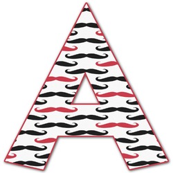 Mustache Print Letter Decal - Custom Sizes (Personalized)