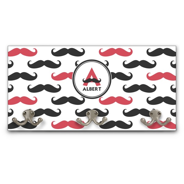 Custom Mustache Print Wall Mounted Coat Rack (Personalized)