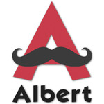 Mustache Print Name & Initial Decal - Up to 18"x18" (Personalized)