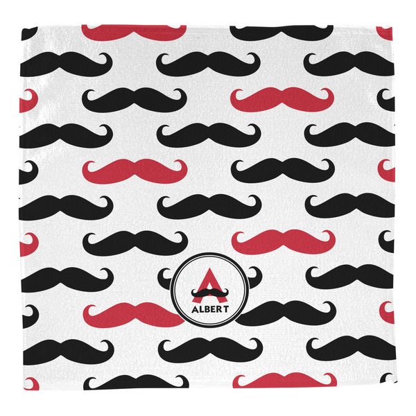 Mustache Print Washcloth - Front - No Soap