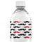 Mustache Print Water Bottle Label - Back View