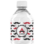 Mustache Print Water Bottle Labels - Custom Sized (Personalized)