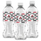 Mustache Print Water Bottle Labels - Front View