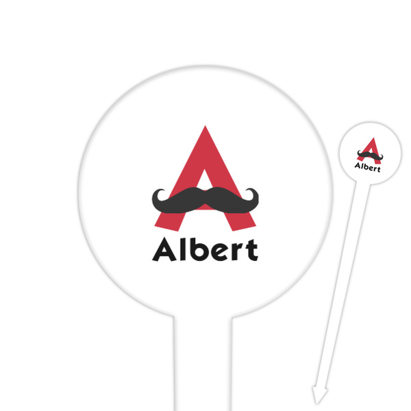 Custom Mustache Print Round Plastic Food Picks (Personalized)