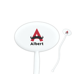 Mustache Print Oval Plastic Stir Sticks (Personalized)
