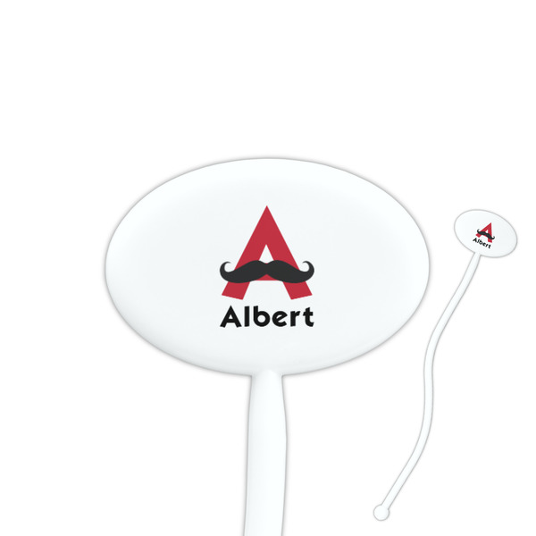 Custom Mustache Print Oval Plastic Stir Sticks (Personalized)