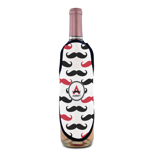 Mustache Print Wine Bottle Apron - IN CONTEXT