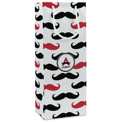 Mustache Print Wine Gift Bags - Gloss (Personalized)