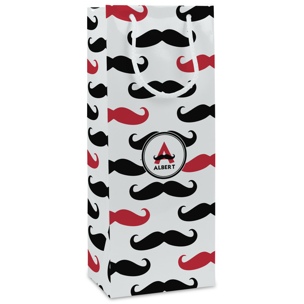 Custom Mustache Print Wine Gift Bags (Personalized)