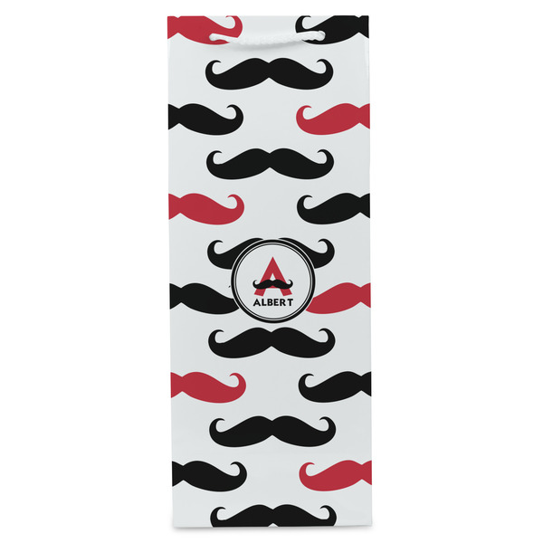Mustache Print Wine Gift Bag - Matte - Front