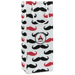Mustache Print Wine Gift Bags - Matte (Personalized)