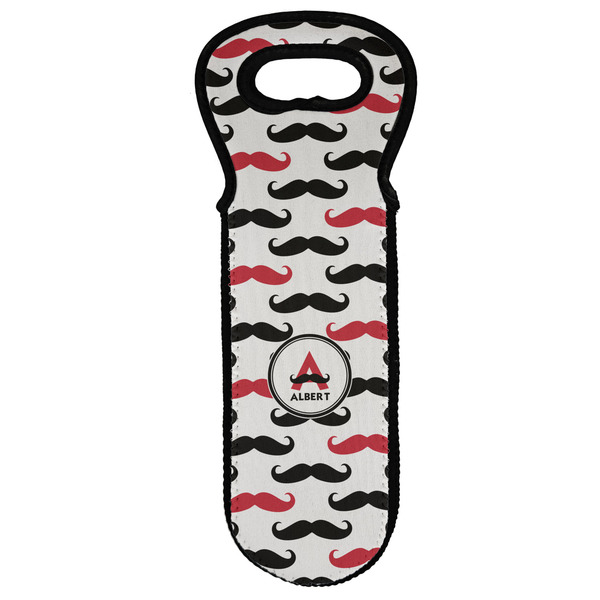 Custom Mustache Print Wine Tote Bag (Personalized)