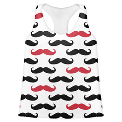 Mustache Print Womens Racerback Tank Top (Personalized)