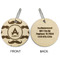 Mustache Print Wood Luggage Tags - Round - Approval