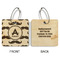 Mustache Print Wood Luggage Tags - Square - Approval