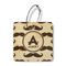 Mustache Print Wood Luggage Tags - Square - Front/Main