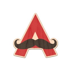 Mustache Print Genuine Maple or Cherry Wood Sticker (Personalized)