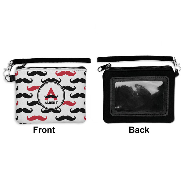 Mustache Print Wristlet ID Cases - Front & Back