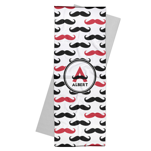 Custom Mustache Print Yoga Mat Towel (Personalized)