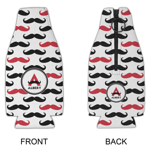 Mustache Print Zipper Bottle Cooler - APPROVAL
