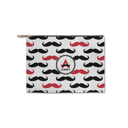 Mustache Print Zipper Pouch - Small - 8.5"x6" (Personalized)