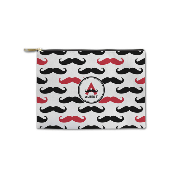 Custom Mustache Print Zipper Pouch - Small - 8.5"x6" (Personalized)