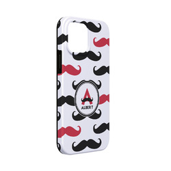 Mustache Print iPhone Case - Rubber Lined - iPhone 13 Mini (Personalized)