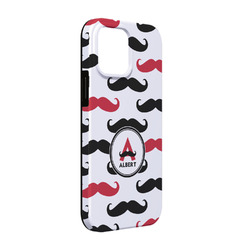 Mustache Print iPhone Case - Rubber Lined - iPhone 13 Pro (Personalized)