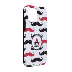 Mustache Print iPhone Case - Rubber Lined - iPhone 13 (Personalized)