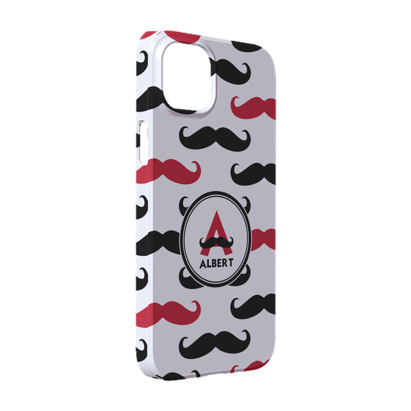 Custom Mustache Print iPhone Case - Plastic - iPhone 14 (Personalized)