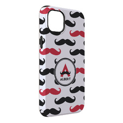 Mustache Print iPhone Case - Rubber Lined - iPhone 14 Plus (Personalized)