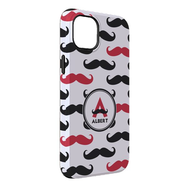 Custom Mustache Print iPhone Case - Rubber Lined - iPhone 14 Plus (Personalized)