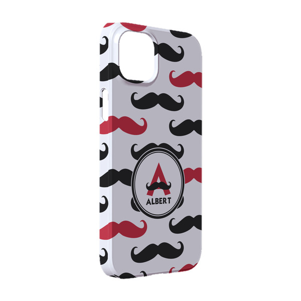 Custom Mustache Print iPhone Case - Plastic - iPhone 14 Pro (Personalized)