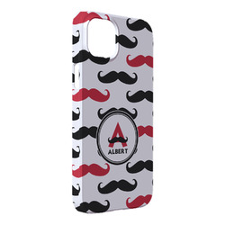 Mustache Print iPhone Case - Plastic - iPhone 14 Pro Max (Personalized)