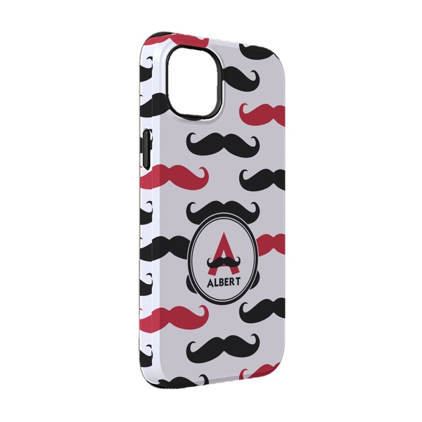 Custom Mustache Print iPhone Case - Rubber Lined - iPhone 14 Pro (Personalized)