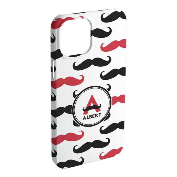 Custom Mustache Print iPhone Case - Plastic - iPhone 15 Plus (Personalized)