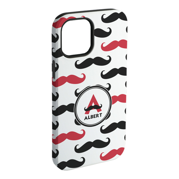 Custom Mustache Print iPhone Case - Rubber Lined - iPhone 15 Plus (Personalized)