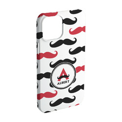 Mustache Print iPhone Case - Plastic - iPhone 15 Pro (Personalized)