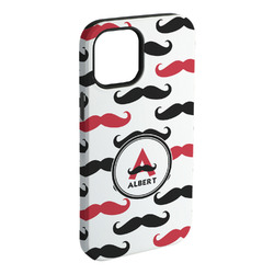 Mustache Print iPhone Case - Rubber Lined (Personalized)