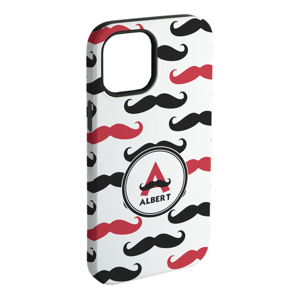 Custom Mustache Print iPhone Case - Rubber Lined (Personalized)