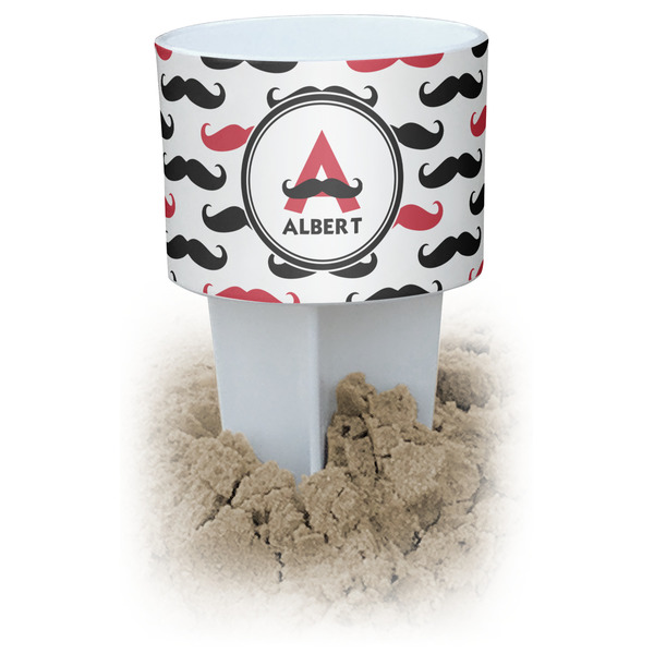 Custom Mustache Print Beach Spiker Drink Holder (Personalized)
