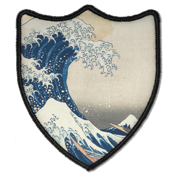 Custom Great Wave off Kanagawa Iron on Shield Patch B