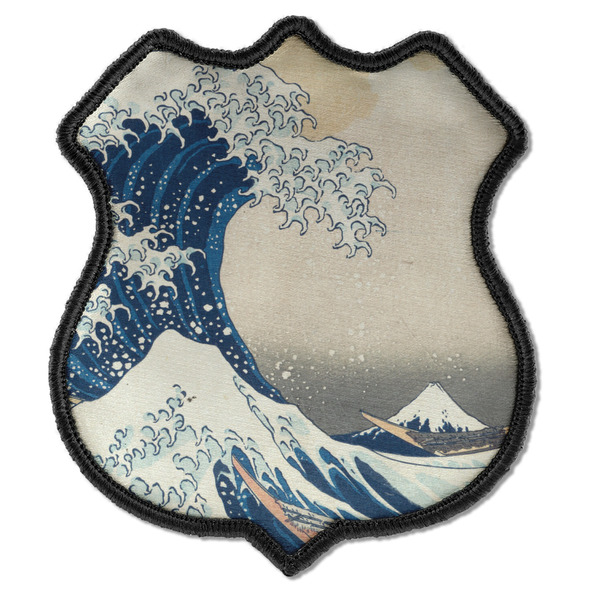 Custom Great Wave off Kanagawa Iron On Shield Patch C