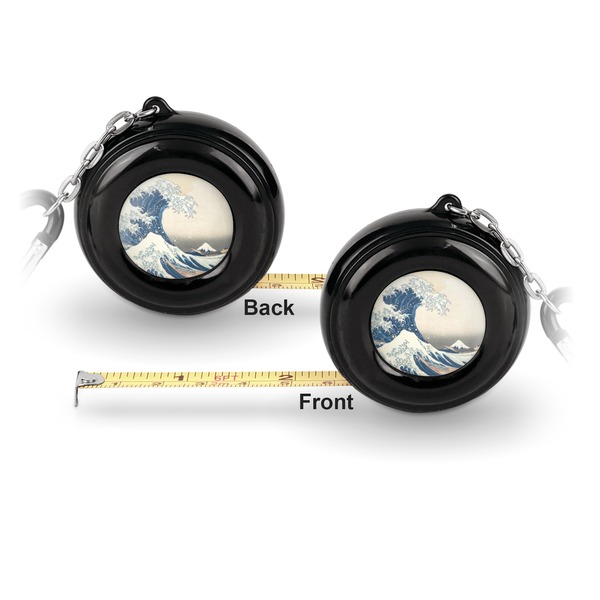 Great Wave off Kanagawa 6-Ft Pocket Tape Measure with Carabiner Hook - Front and Back