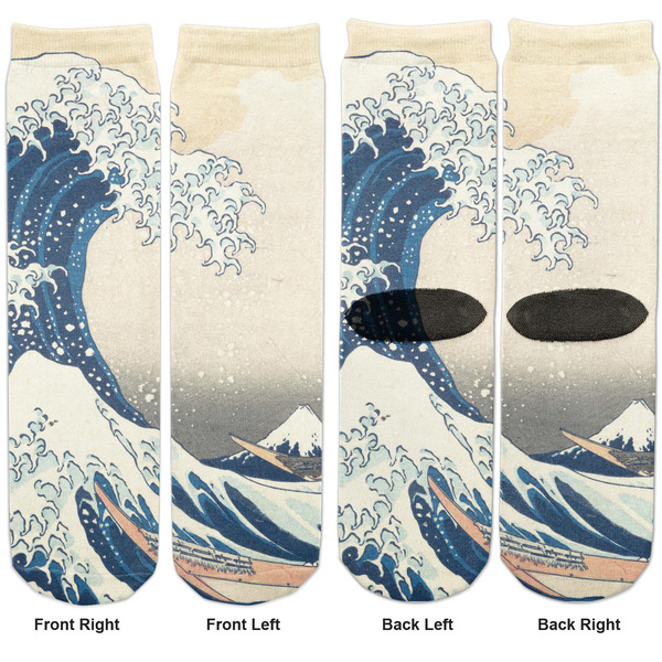 Great Wave off Kanagawa Adult Crew Socks - Double Pair - Front and Back - Apvl