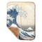 Great Wave off Kanagawa Baby Sherpa Blanket - Corner Showing Soft