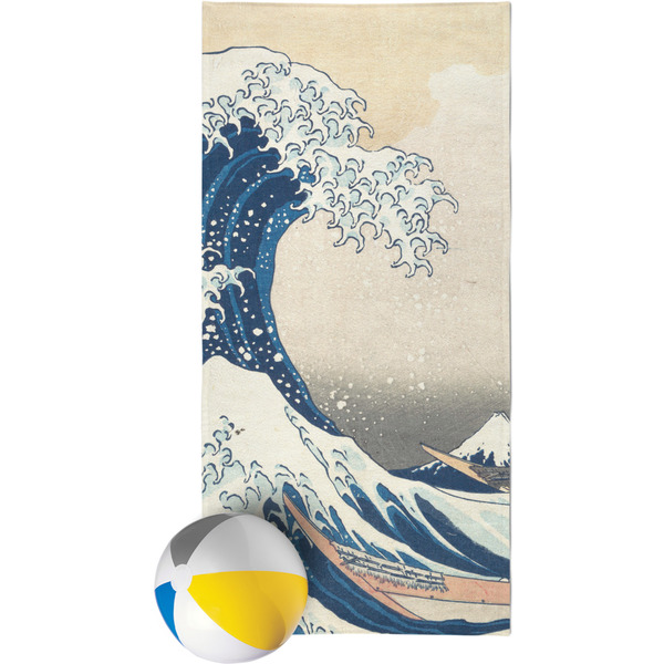 Custom Great Wave off Kanagawa Beach Towel